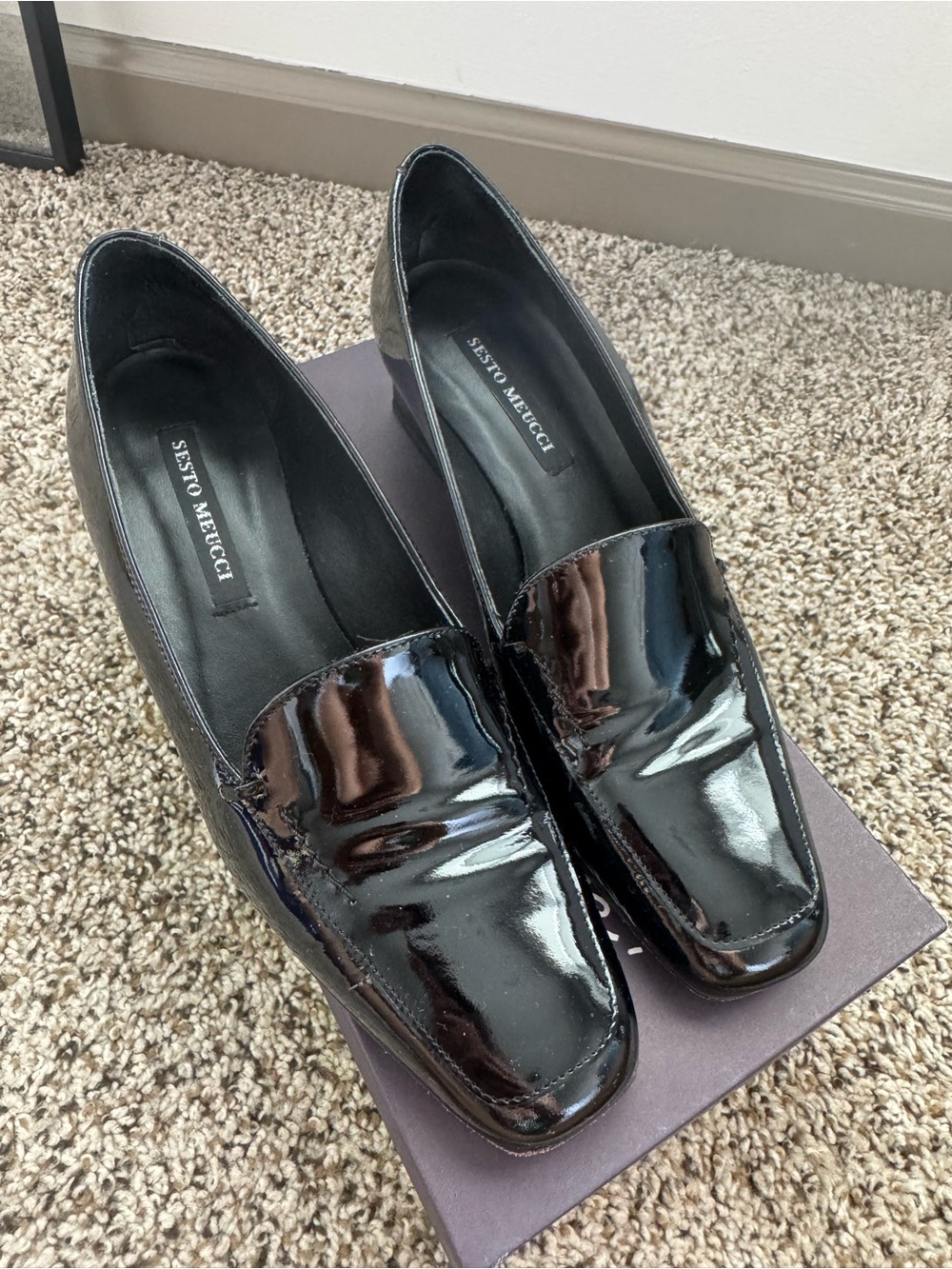 Sesto Meucci Black Patent Leather Heels